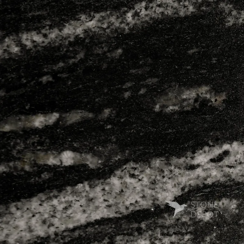 Black Forest granite slab with dramatic gray veining from Stone Depot