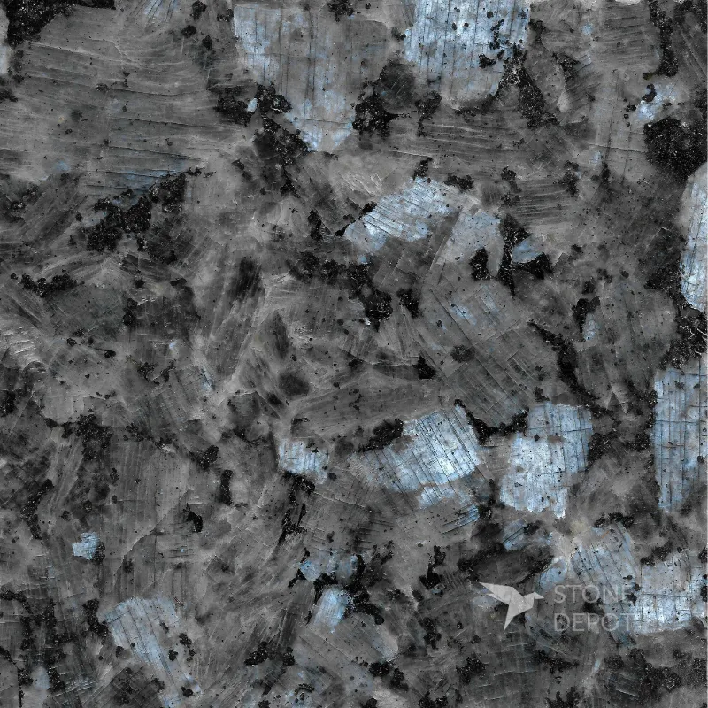 Blue Pearl granite slab with blue reflective crystals from Stone Depot